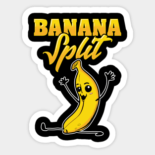 Cute & Funny Banana Split Gymnast Pun Sticker